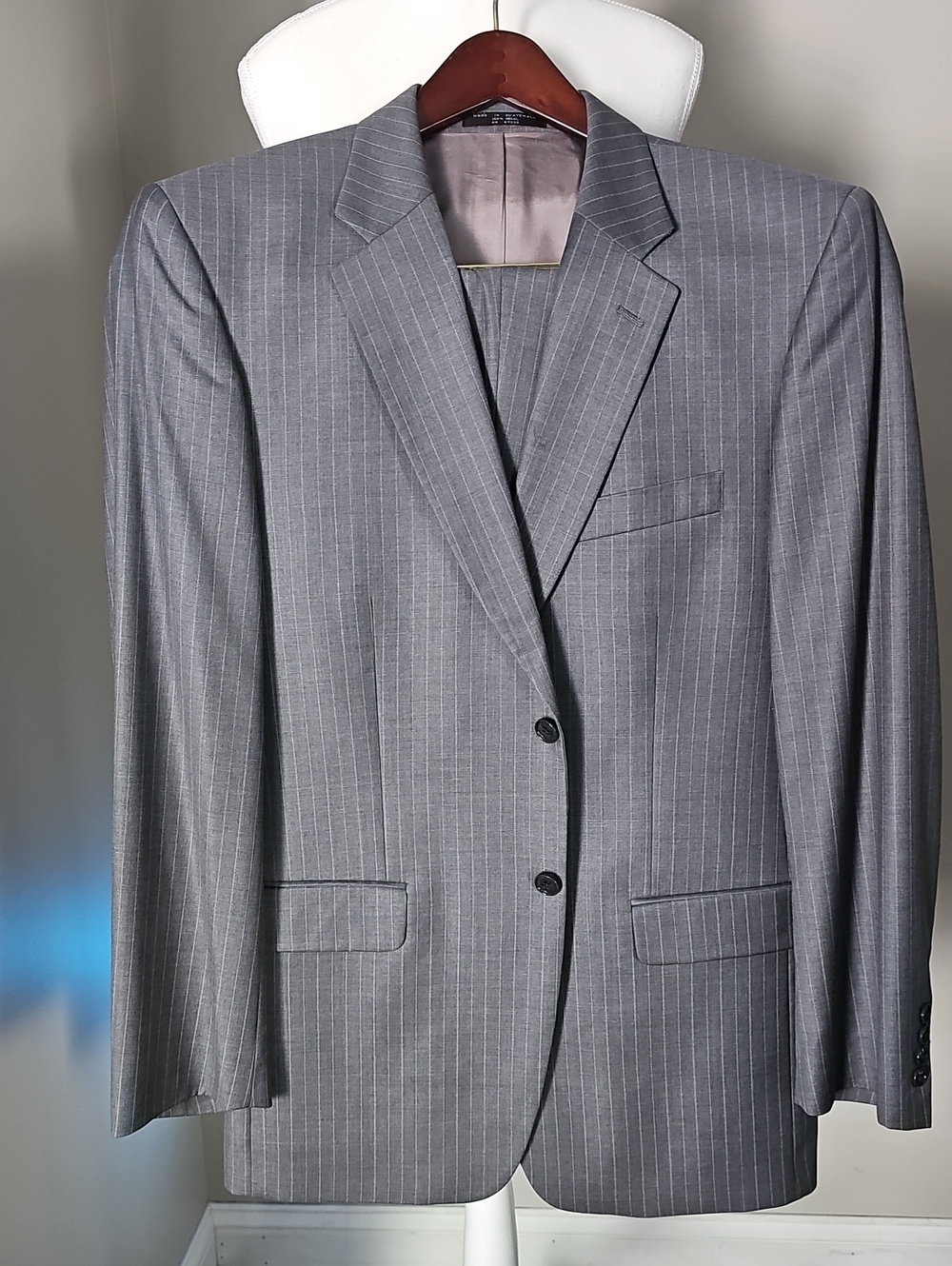 Jones New York Gray Pinstripe Men's Suit Jacket